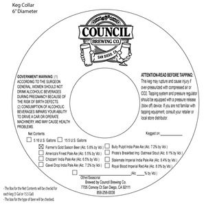 Council Brewing Co. Farmer's Gold February 2015