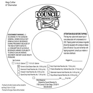 Council Brewing Co. Farmer's Gold