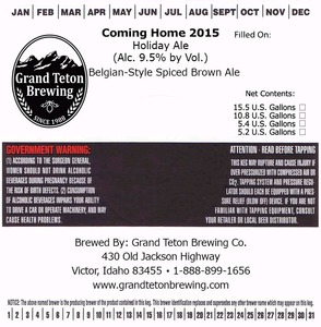 Grand Teton Brewing Company Coming Home 2015