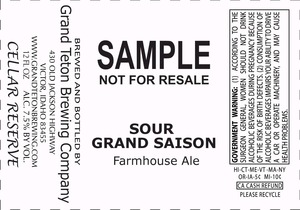 Grand Teton Brewing Company Sour Grand Saison February 2015