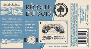 Tahoe Mountain Brewing Co. Recolte Du Bois February 2015
