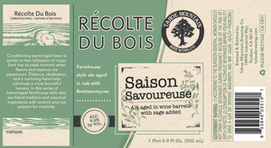 Tahoe Mountain Brewing Co. Recolte Du Bois Saison Savoureuse February 2015