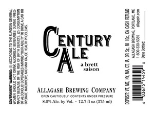Allagash Brewing Company Century Ale February 2015