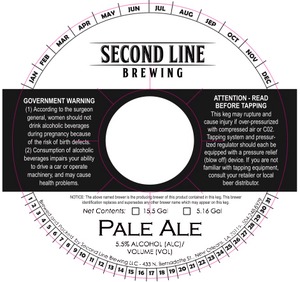 Second Line Brewing Pale Ale February 2015