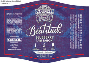 Council Brewing Co. Beatitude Blueberry Tart Saison February 2015