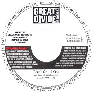 Great Divide Brewing Company Peach Grand Cru