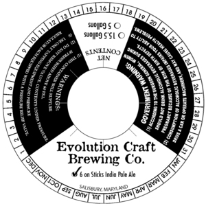 Evolution Craft Brewing Company 6 On Sticks India Pale Ale