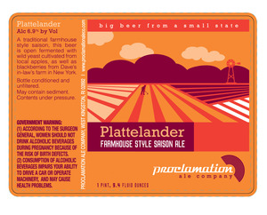 Proclamation Ale Company Plattelander February 2015
