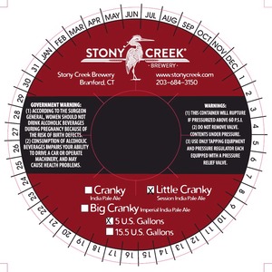 Stony Creek Brewery Little Cranky February 2015