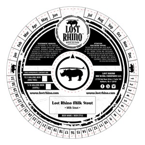 Lost Rhino Brewing Company Lost Rhino Milk Stout February 2015