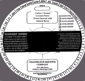 Chandeleur Brewing Company Curlew's Toasted Coconut Porter