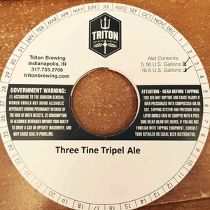 Triton Brewing Three Tine Tripel February 2015