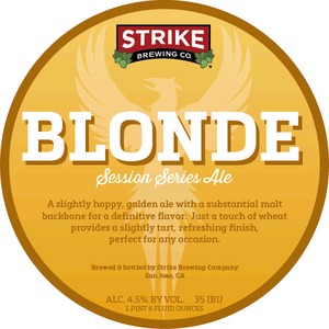 Strike Brewing Co Blonde March 2015