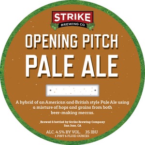 Strike Brewing Co Opening Pitch