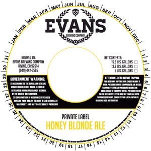 Private Label Honey Blone Ale February 2015