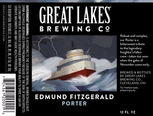 The Great Lakes Brewing Co. Edmund Fitzgerald February 2015