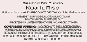 Birrificio Del Ducato Koji Il Riso