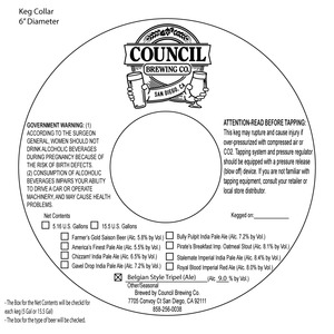 Council Brewing Co. Belgian Style Tripel (ale)