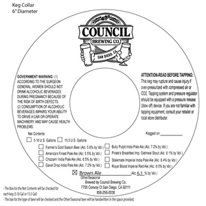 Council Brewing Co. Brown Ale February 2015