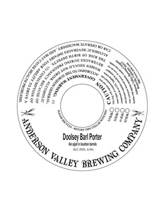 Anderson Valley Brewing Company Doolsey Barl Porter March 2015