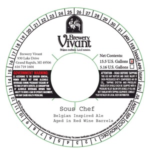 Brewery Vivant Sous Chef February 2015