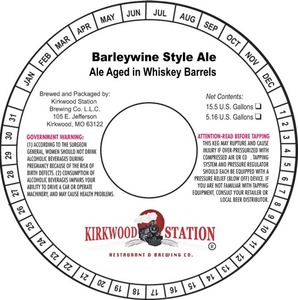 Kirkwood Station Brewing Co Barleywine Style Ale February 2015