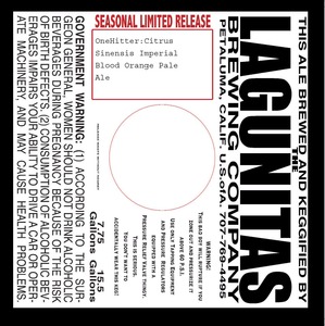 The Lagunitas Brewing Company Onehitter Citrus Sinensis Imperial