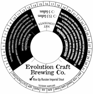 Evolution Craft Brewing Company Rise Up Russian Imperial Stout