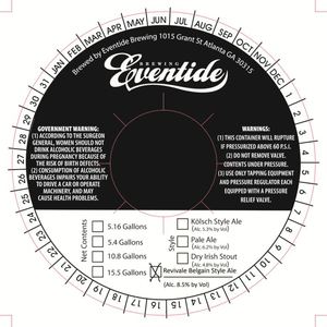 Eventide Brewing Revival Belgian Style Ale March 2015