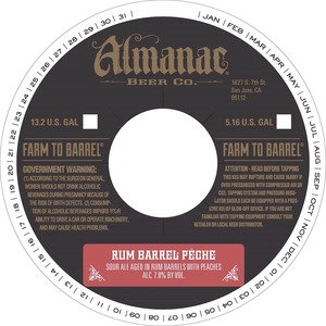 Almanac Beer Co. Rum Barrel Peche March 2015