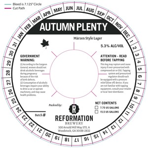 Reformation Brewery Autumn Plenty