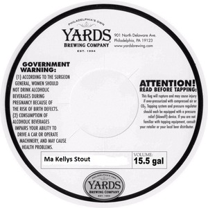 Yards Brewing Company Ma Kellys Stout