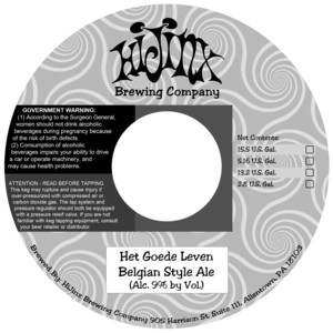 Hijinx Brewing Company Het Goede Leven