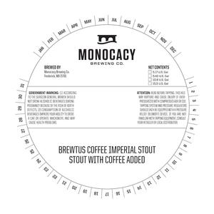 Monocacy Brewing Co. Brewtus Coffee Imperial Stout March 2015