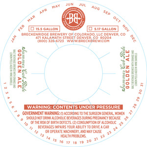 Breckenridge Brewery Summer Cab Ride Golden Ale