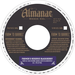 Almanac Beer Co. Farmer's Reserve Blackberry March 2015