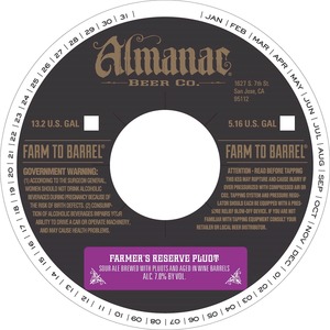 Almanac Beer Co. Farmer's Reserve Pluot March 2015