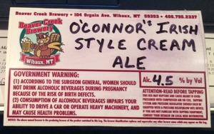 O'connor's Irish Style Cream Ale 