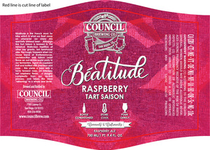 Council Brewing Co. Beatitude Raspberry Tart Saison