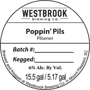 Westbrook Brewing Company Poppin' Pils