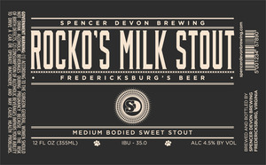 Spencer Devon Brewing Rocko's Milk Stout March 2015