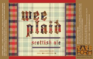 Rare Form Brewing Company Wee Plaid Scottish Ale