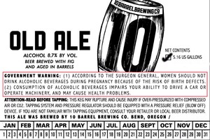 10 Barrel Brewing Co. Old Ale March 2015