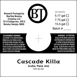 Bluetarp Brewing Company Cascade Killa March 2015