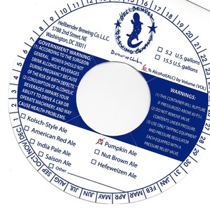 Hellbender Brewing Company Pumpkin Ale March 2015