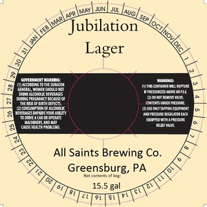 All Saints Brewing Co. Jubilation March 2015