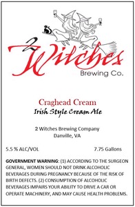 2 Witches Brewing Company Craghead Cream March 2015