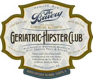 The Bruery Geriatric Hipster Club March 2015