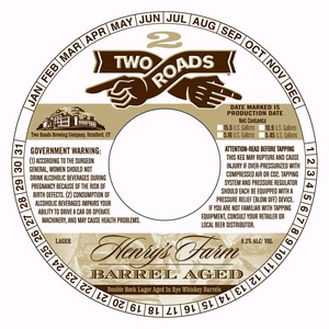 Two Roads Henry's Farm Barrel Aged March 2015