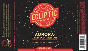 Ecliptic Brewing Aurora Crimson Saison March 2015